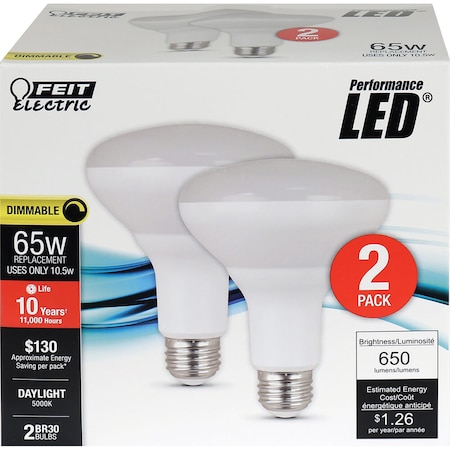 Feit Electric Feit BR30 E26 (Medium) LED Bulb Daylight 65 Watt Equivalence 2 pk BR30D85010KLED2